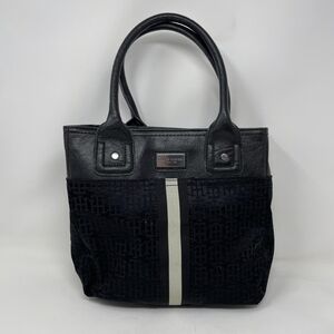 Tommy Hilfiger Black Signature Tote with Stripe